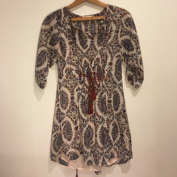 Sheer paisley Anthropologie dress with slip - Picture 1 of 7
